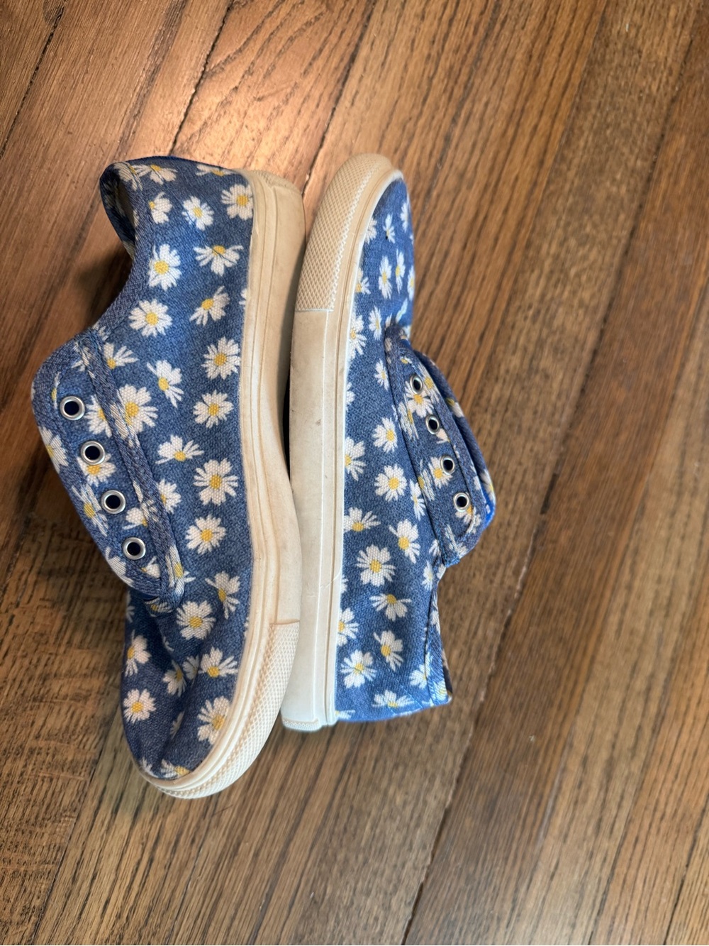 BCBGirls Blue Daisy Canvas Slip-On Sneakers